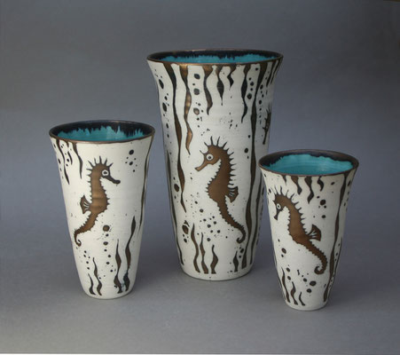 Seahorse vases