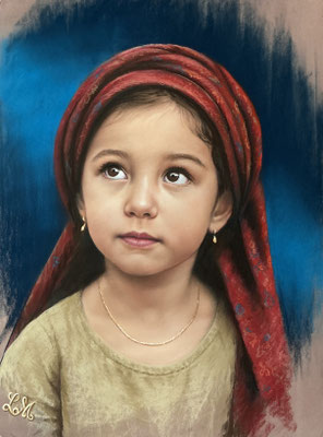 "Petite au foulard" 40 x 30 cm 500 euros