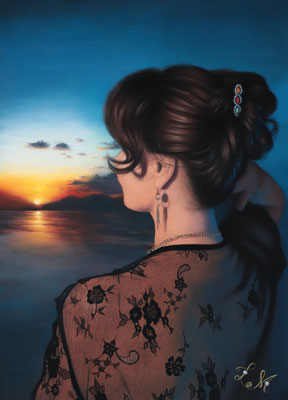 "Coucher de soleil" 70 x 50 cm 1500 euros