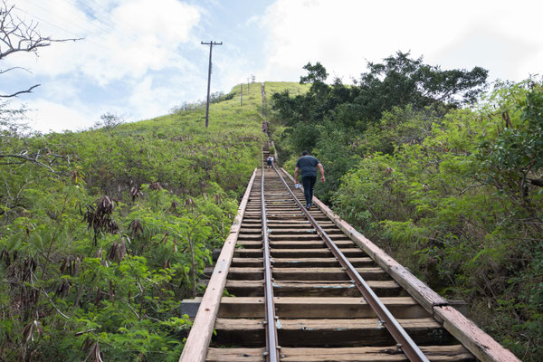 Koko Head Stairs: Hiking 1106 steps up a railway trail - great workout for great views 