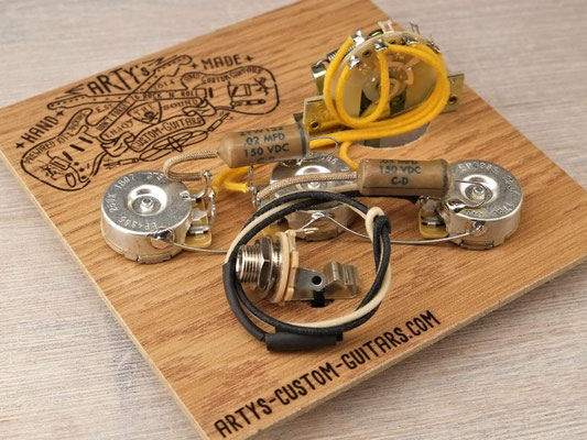 WIRING HARNESS Stratocaster 2x Tone - Arty's Custom Guitars Strat Wiring Diagram 3 Single Coil 2 Tone Capacitors Arty's Custom Guitars