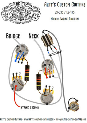 ES-335 Modern Wiring Diagram Vintage Pickups Arty's Custom Guitars