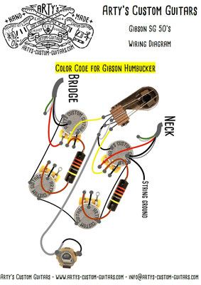 Gibson SG Wiring Diagram 50's Fifties www.artys-custom-guitars.com