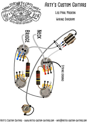 Les Paul Modern Prewired Kit With Bumblebee Caps