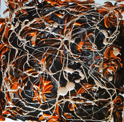 In Ewigkeit verbunden - Hommage à Jackson Pollock I , 40 x 40, 2022, 300,-