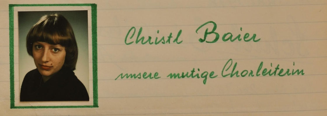 1978: Unsere neue und erste mutige Chorleiterin