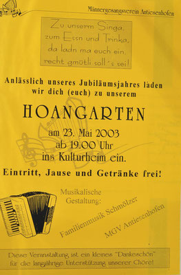 2003: 1. Sängerheuriger