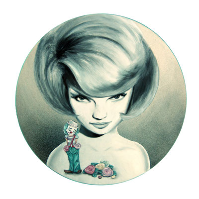 Ladies & Gentlemen 2, 2010, Öl auf Holz,  ø 25 cm