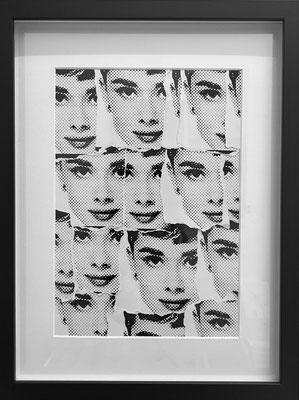 AUDREY_COLLAGE_01 incl Rahmen 2024 Mischtechnik  "Rahmen: 42 x 32 cm Blatt: 29 x 20 cm"