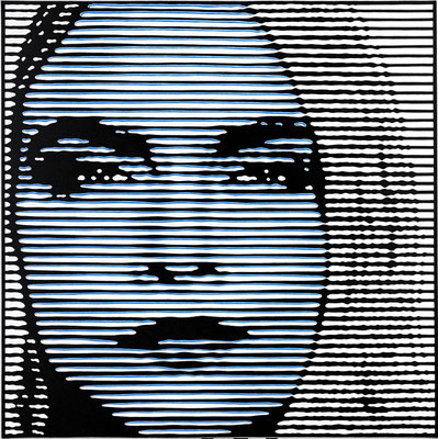 cara_03 (blau), 2015, Acryl auf Leinwand, Unikat, 100 x 100 cm