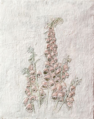 FINGERHUT 2 2024 Paraffin und Acryl auf Papier 50 x 40 cm
