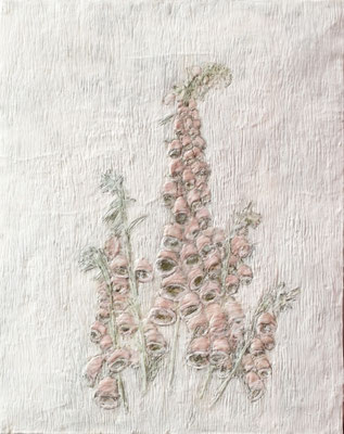 FINGERHUT 2 2024 Paraffin und Acryl auf Papier 50 x 40 cm