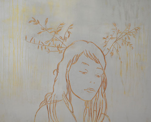 FELD, 2013, Acryl auf Sperrholzschnitt,  65 x 80 cm