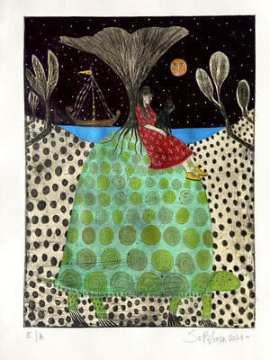 LE VOYAGE ÉTOILÉE 2024 Handgezogene Radierung; EA  65 x 50 cm