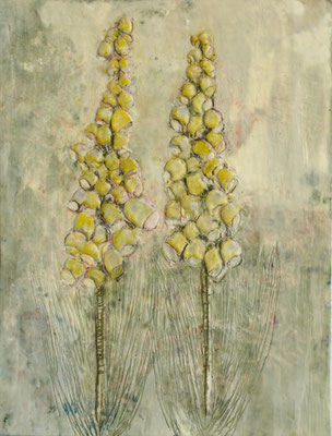 FINGERHUT 1 2024 Paraffin und Acryl auf Papier 24 x 18 cm 