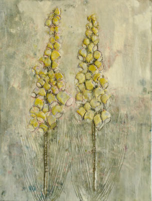 FINGERHUT 1 2024 Paraffin und Acryl auf Papier 24 x 18 cm 