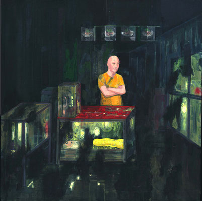 SCHLAFLOS II 2017 Öl auf Holz  40 x 40 cm