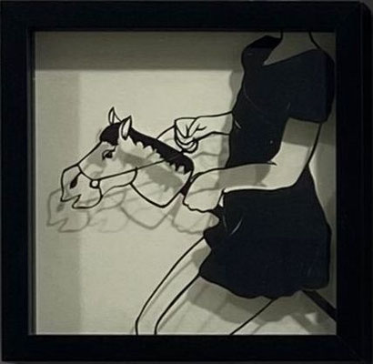 FRAUEN BRAUCHEN ABENTEUER: HOPPE REITER 2022 Scherenschnitt 20 x 20 cm