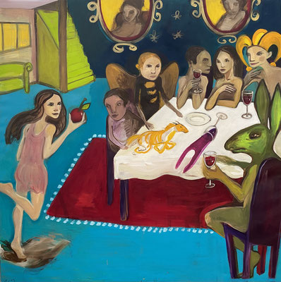 DÎNER 2021 Öl auf Leinwand  150 x 150 cm