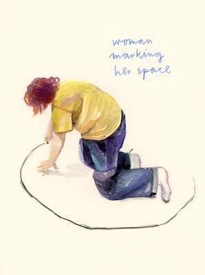 "WATERCOLOUR GIRLS - 24 woman marking her space"  Wasserfarbe auf Papier  29,7 x 21 cm