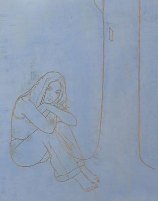 TALKING TO TREES 1 2021 Acryl auf Sperrholzschnitt 180 x 140 cm