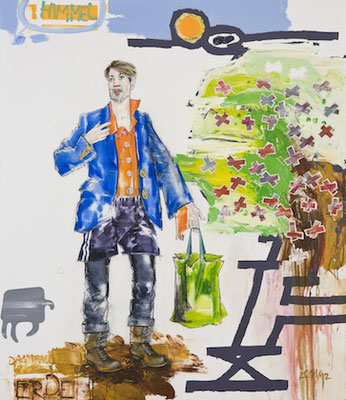 THE ARCHAEOLOGIST, 2011 , Mischtechnik auf Leinwand, 150 x 130 cm 
