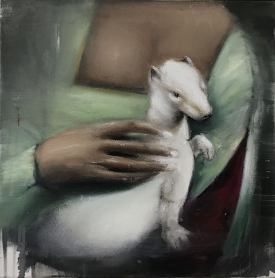 HERMELIN  Öl auf Leinwand 50 x 50 cm