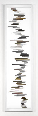 INTERFERENZEN Räumliche Partitur #   10.4 2022 Fotoobjekt Mixed Media gerahmt Unikat 145 x 40 cm