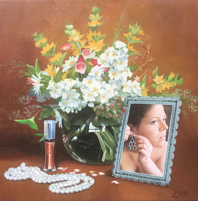 Blumenbilder 1 2009 Öl auf Leinwand 40 x 40 cm 