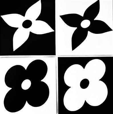 flowers_01_02_03_04  je: 2023 Acryl auf Leinwand 100 x 100 cm