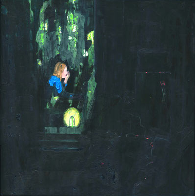 SCHLAFLOS XIV 2017 Öl auf Holz  40 x 40 cm