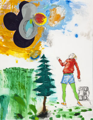 DIE WOLKEN, 2010, Mischtechnik auf Leinwand, 90 x 70 cm