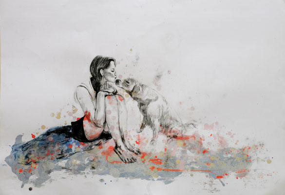 ALMA 2021 Bleistift + Paraffin auf Papier  70 x 100 cm