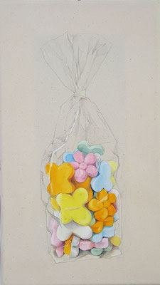 VERKAUFT !!! Beutel 2017 Mixed Media auf Leinwand 35 x 20 cm