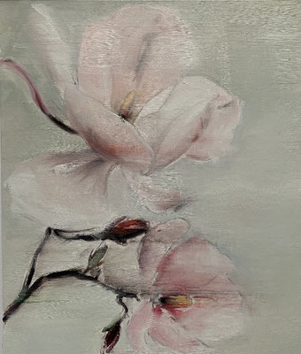FLOWER STUDY 2025 Mischtechnik auf Papier (incl. Rahmen) m.R. "Blatt 39 x 29 cm Rahmen 60 x 50 cm"