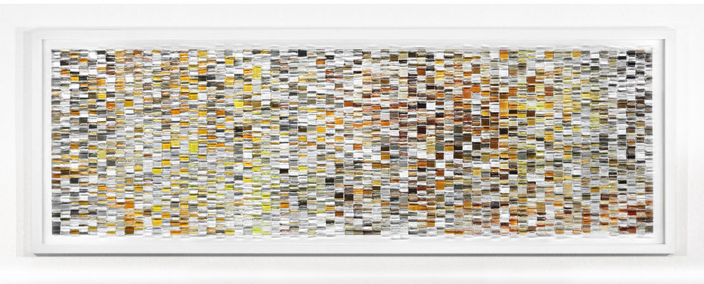 INTERFERENZEN Räumliche Partitur # 8.6. 2022 Fotoobjekt Mixed Media gerahmt Unikat 64 x 184 cm