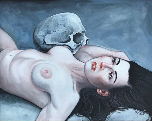 O.T. (incl. Schattenfuge) 2021 Tempera auf Leinwand  40 x 50 cm