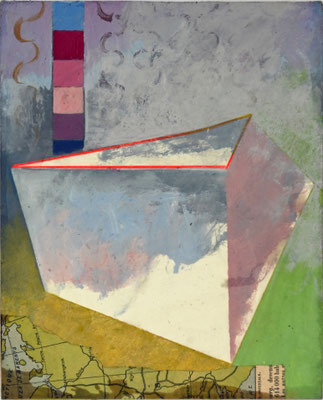 CRISTAL DE GLACE SUR LE CERLE POLAIRE 2025 Mixed Media auf Karton  21 x 17 cm