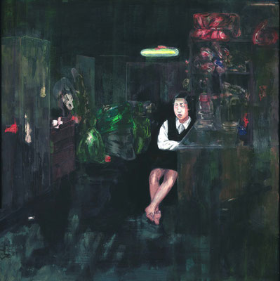 SCHLAFLOS X 2017 Öl auf Holz  40 x 40 cm