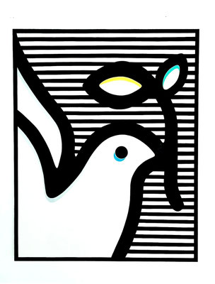 DOVE_OF_PEACE_02 2025 Acryl auf Leinwand  100 x 80 cm