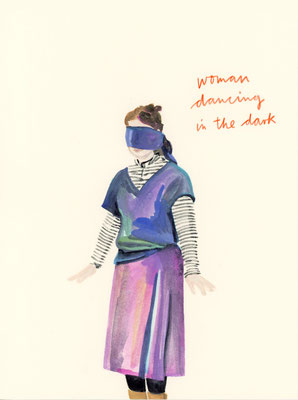 "WATERCOLOUR GIRLS - 20 woman dancing in the dark"  Wasserfarbe auf Papier  29,7 x 21 cm