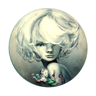 Ladies & Gentlemen 1,  2010, Öl auf Holz,  ø 25 cm