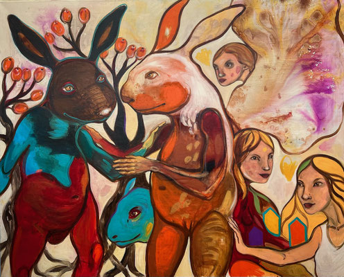 UNE ODE Á LA VIE // eine Ode an das Leben 2024 Öl auf Leinwand 130 x 162 cm