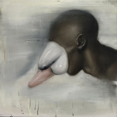 GANSMANN MASKE  Öl auf Leinwand 50 x 50 cm