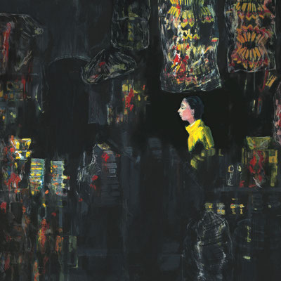 Schlaflos III 2016 Öl auf Holz  30 x 30 cm