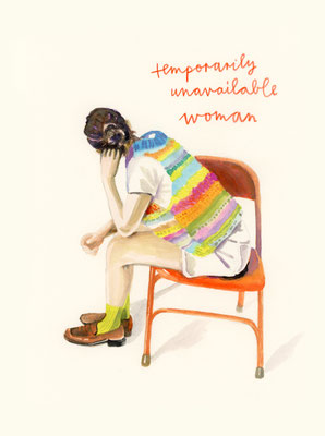 "WATERCOLOUR GIRLS - 21  temporarily unavailable woman"  Wasserfarbe auf Papier  29,7 x 21 cm