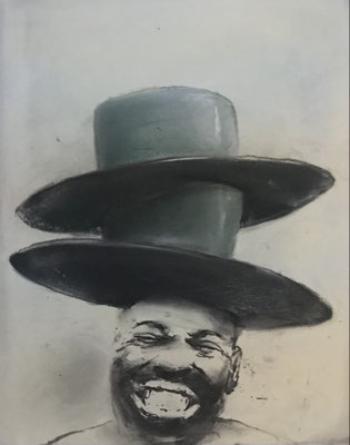 HATMAN III 2026 Mischtechnik auf Papier o.R. "Blatt 39 x 29 cm Rahmen 60 x 50 cm"