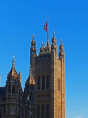 Der Victoria Tower des Palace of Westminster - oder auch House of Parliament