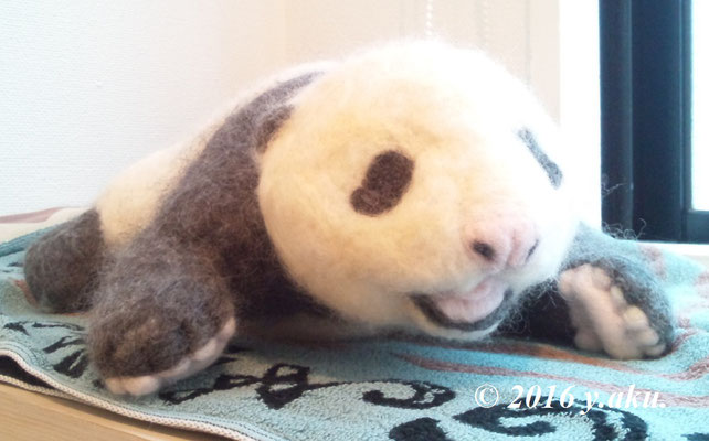 2016年「不肖の仔」羊毛フェルトで作った実物大仔パンダ