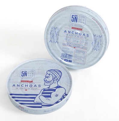 Envase metálico de anchoas del Cantábrico 5Ñ - Producto gourmet de Santoña